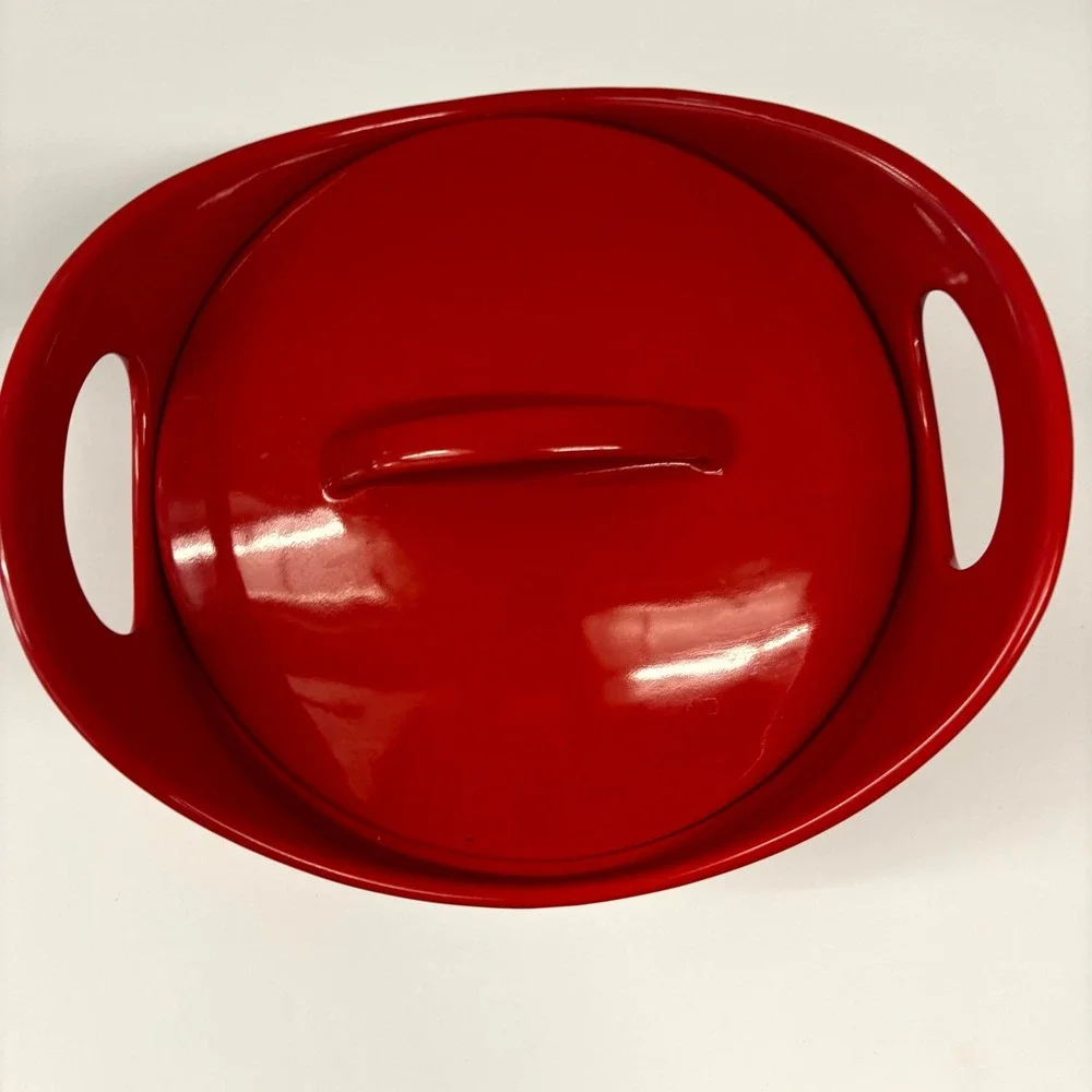 Red Ceramic Casserole Dish w/Lid 10